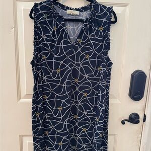 Michael Kors Dark Blue Dress with Chain Pattern